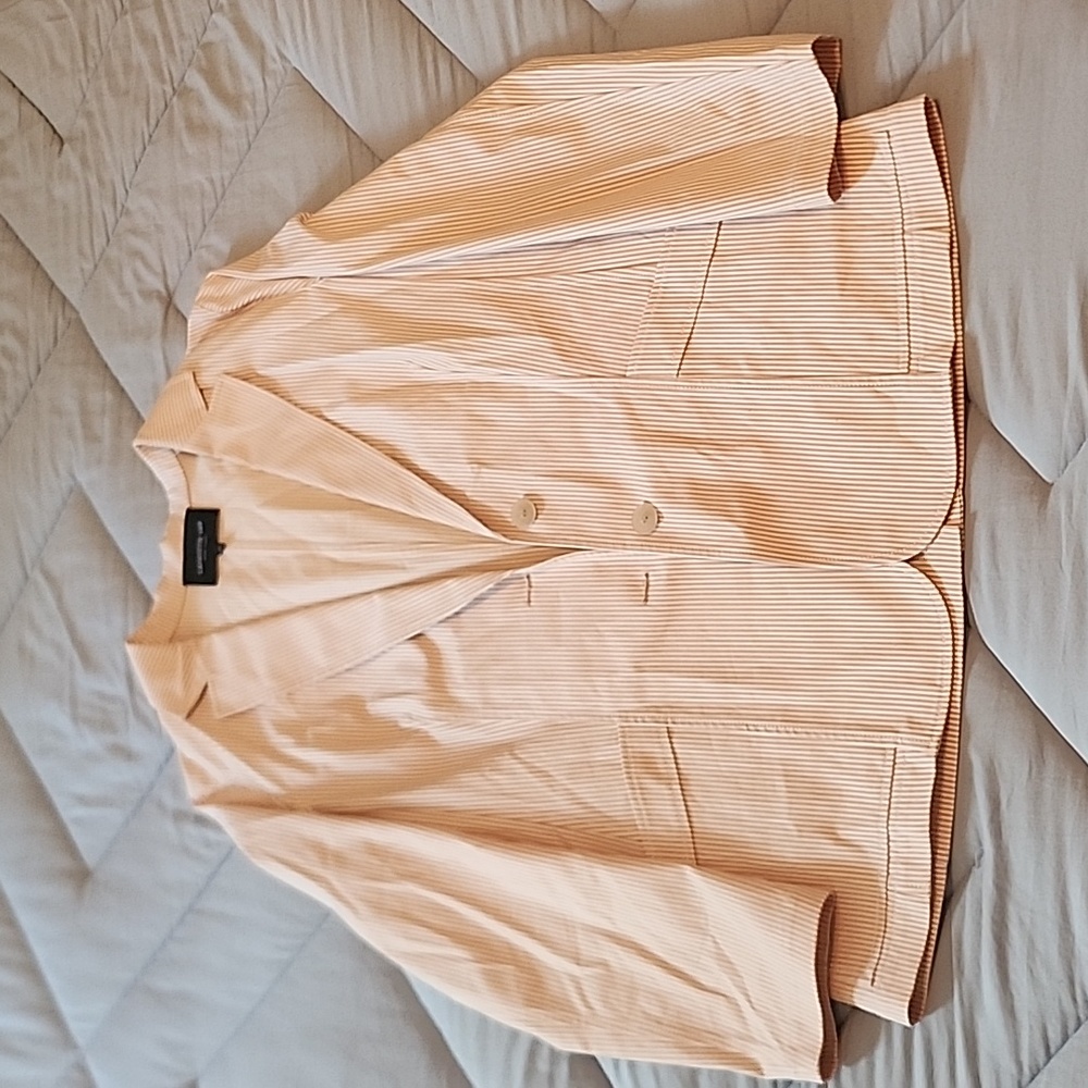 Brand New Marigold Yellow Striped Lafayette 148 New York Blazer